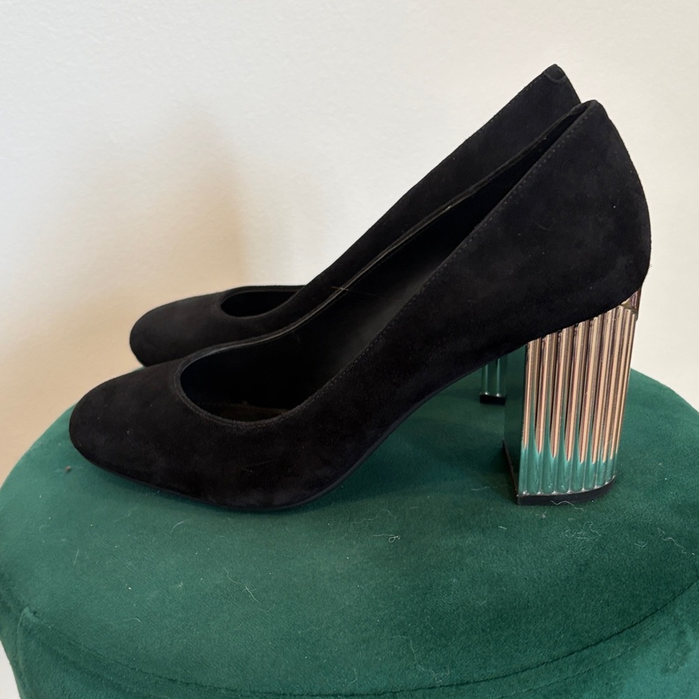 Michael Kors Black Heels with Gold Accents